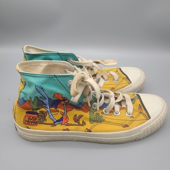 Vintage Keds Looney Tunes Wile E Coyote Road Runner High Top Sneakers W 9.5 - Picture 3 of 8